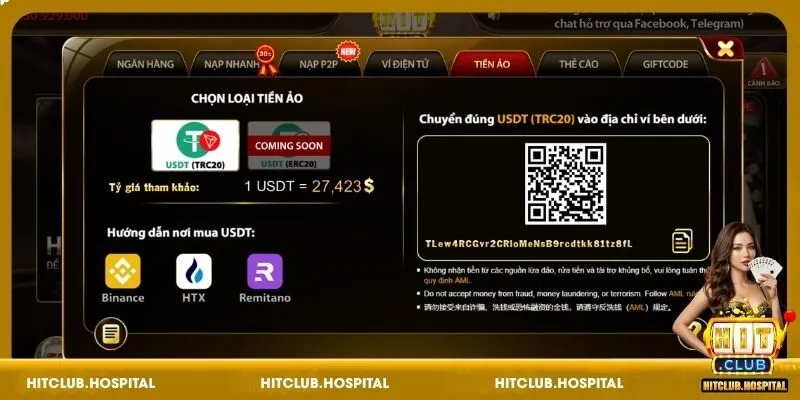 Hướng dẫn nạp tiền HitClub với 3 bước đơn giản